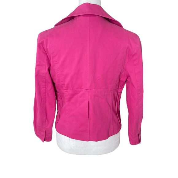 DSquared2 IT 44 US 8 Blazer Cotton Bright Pink 3/4 Sleeve Jacket Stitch - Picture 10 of 13